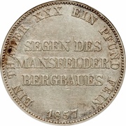 1 Thaler - Frederick William IV "Mining Thaler", Germany, 1857-1860 reverse image
