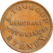 1 Penny - A. Toogood Sydney; New South Wales reverse image