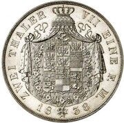 2 Thalers / 3½ Gulden - Frederick William III Pattern, Germany, 1838 reverse image