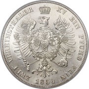 2 Vereinsthaler - Frederick William IV, Germany, 1858-1859 reverse image