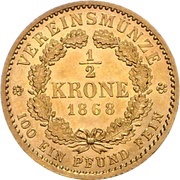 ½ Krone - William I, Germany, 1862-1869 reverse image