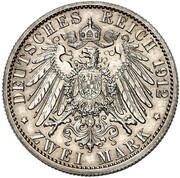 2 Marks - William II Reign - Pattern, Germany, 1912 reverse image