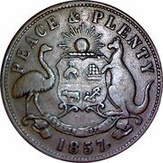 Token - Hanks and Company Sydney; New South Wales, Australia, 1857 reverse image