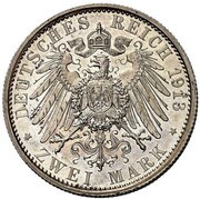 2 Marks - William II Reign - Pattern, Germany, 1913 reverse image