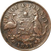 1 Penny - Hanks and Lloyd Sydney; New South Wales, Australia, 1857 reverse image