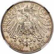 3 Mark - William II Reign - Pattern, Germany, 1912 reverse image