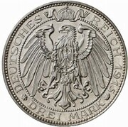 3 Mark - William II Passing of Mansfeld - Pattern, Germany, 1915 reverse image