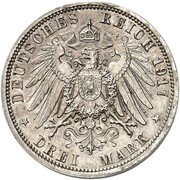 3 Mark - William II Pattern, Germany, 1917 reverse image