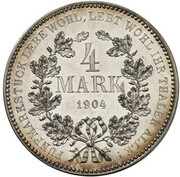 4 Mark - William II Pattern, Germany, 1904 reverse image
