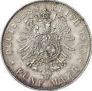 5 Mark - William II Golden Wedding Anniversary - Pattern, Germany, 1879 reverse image