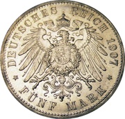 5 Mark - William II, Germany, 1891-1908 reverse image