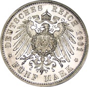 5 Mark - William II Kingdom of Prussia, Germany, 1901 reverse image