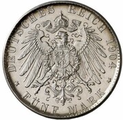 5 Mark - William II Pattern, Germany, 1904 reverse image
