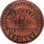 1 Penny - Metcalfe and Lloyd Sydney; New South Wales obverse image