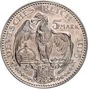 5 Mark - William II, Germany, 1913 reverse image