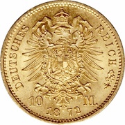 10 Mark - William I, Germany, 1872-1873 reverse image