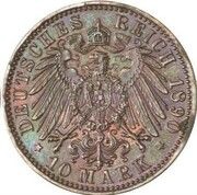 10 Mark - William II Copper pattern strike, Germany, 1890 reverse image
