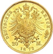 20 Mark - William I, Germany, 1871-1873 reverse image