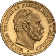 20 Mark - William I and Frederick III Pattern, Germany, 1888 obverse image