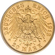 20 Mark - William II, Germany, 1890-1913 reverse image