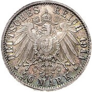 20 Mark - William II Pattern, Germany, 1900-1911 reverse image