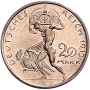 20 Mark - William II, Germany, 1913 reverse image