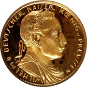 20 Mark - William II Copper Pattern, Germany, 1913 obverse image