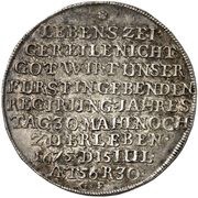 1 Thaler - Anna Sophia of Pfalz-Birkenfeld 30th Anniversary of Investiture of Anna Sophia, Germany, 1675 reverse image
