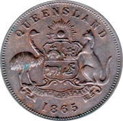 ½ Penny - John Pettigrew and Co. Ipswich; Queensland obverse image