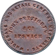 ½ Penny - John Pettigrew and Co. Ipswich; Queensland reverse image