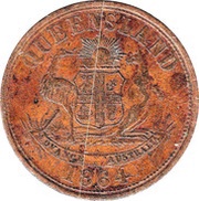 1 Penny - J. Sawyer Brisbane; Queensland obverse image
