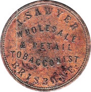 1 Penny - J. Sawyer Brisbane; Queensland reverse image