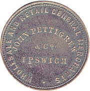 1 Penny - John Pettigrew and Co Ipswich, Queensland reverse image