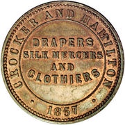 ½ Penny Crocker and Hamilton - Adelaide; South Australia, Australia, 1857 reverse image