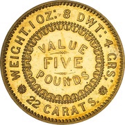 5 Pounds - Victoria Adelaide Pound - Pattern; South Australia reverse image