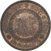 5 Pounds - Victoria Pattern- Restrike; South Australia reverse image