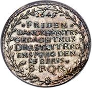 1 Ducat Silver pattern strike; Peace of Westphalia, Germany, 1649 reverse image
