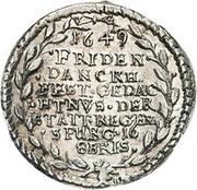 1 Ducat Silver pattern strike; Peace of Westphalia, Germany, 1649 reverse image