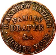 1 Penny - Robert Andrew Mather, Family Draper Hobart; Tasmania, Australia,  reverse image