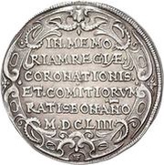 4 Ducats Silver pattern strike; Imperial enthronement obverse image