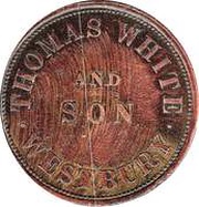1 Penny - Thomas White and Son Westbury; Tasmania, Australia, 1855-1857 reverse image