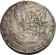 2 Thalers - John Erasmus of Tattenbach, Germany, 1663 reverse image