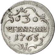 3 Pfennig - Henry XXIV, Germany, 1765 reverse image