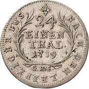 1⁄24 Thaler - Henry XXIX, Germany, 1739 reverse image