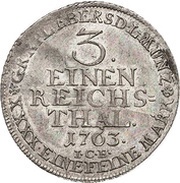 ⅓ Thaler - Henry XXIV, Germany, 1763 reverse image