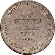 1 Conventionsthaler - Henry LI, Germany, 1812 reverse image