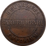 1 Penny - Samuel Henry Tasmania, Australia, 1857 reverse image