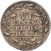 ⅙ Thaler - Henry XI, Germany, 1757 reverse image