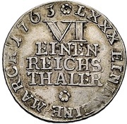 ⅙ Thaler - Henry XI, Germany, 1763 reverse image