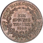 1 Thaler - Henry XIII Konventionstaler, Germany, 1812 reverse image